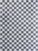 Alie Blue Gray Checkered Washable Rug
