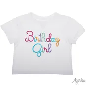 Azarhia Sequin Birthday Boxy T Shirt- White