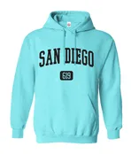 AH 5028 San Diego 619 Turquoise Adult Hoodie