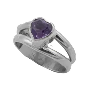 1 Stone Amethyst Heart Ring GZ NW 7207