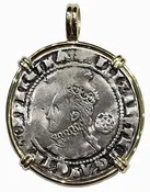 Elizabeth I of England Groat Dated 1575 Coin Pendant