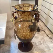 6x15" Tortoise Shell Blown Glass Vase