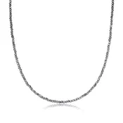 17" Choker Silver Faceted Hematite 2mm Bead Necklace