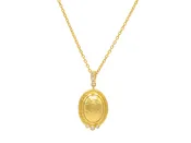 GURHAN Amulet 24K Gold Diamond Pendant Necklace, 18x13mm Oval