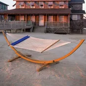 DURACORD® Rope Captain Hammock with ROMAN ARC® 4-ply Wood Stand Combo
