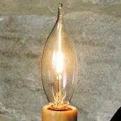 25W clear flame tip candleabra base light bulb