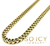 10k Solid Yellow Gold Tight Link Franco Chain 18-26 Inch 3.50mm
