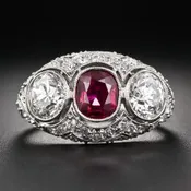 Edwardian Ruby and Diamond Ring - AGL