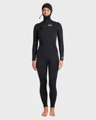 5/4mm Salty Dayz Chest Zip Hooded Full Wetsuit - Black
