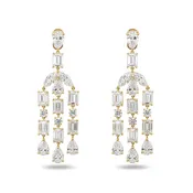 10K White Gold Multi Cut Diamond Drop Earrings 28.82ctw