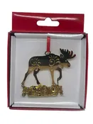 3D Gold Plate Moose Ornament