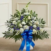 Blue & White Traditional Funeral Basket
