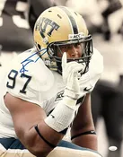 Aaron Donald Signed Pointing in White 16X20 Photo