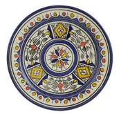 Berber Blue Ceramic Serving Plate Handmade 8" - Treasure of Morocco