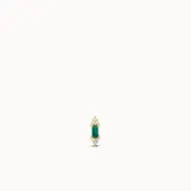 14k Emerald and Lab Grown Diamond Flat Back Stud
