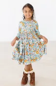 3/4 Sleeve Pocket Twirl Dress