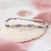 14ct White Gold Tanzanite & Diamond Bracelet