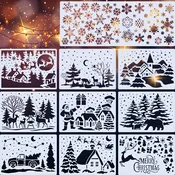 (10) Christmas & Snowy Day Stencils