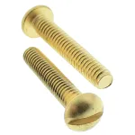 #12-24 x 1/2" Round Head Slotted Machine Screws — Brass, Coarse, 100/PKG