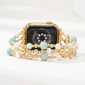 Amazonite Pearl Balance Stretch Apple Watch Strap
