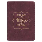 All Things Are Possible Burgundy Faux Leather Classic Journal - Matthew 19:26