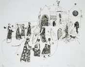 Trevor Allen  Nuts in May 1967  Original Print Etching and Drypoint