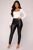 Black Faux Leather High Waist Skinny Leggings