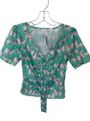 0 Degrees Celsius Size XS Green & Pink Polyester Short Sleeve Horses Top