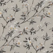 Beige Ivory Mustard Brown Grey Floral Upholstery Drapery Fabric