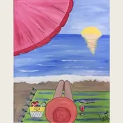 Art To Go paint kit "A Day At The Beach" | The Painted Petal | Art Design Studio | Sanford NC