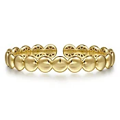 Demure - 14K Yellow Gold Circle Cuff Bangle