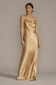 As Is Charmeuse Cowl Neck Dress | David's Bridal