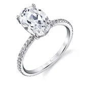 14K “Maryam” Oval Dia Ring c(0.37ct), 2ct CZ, 9226