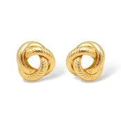 0.5" Mini Gold Knot Earrings – Delicate Twist Studs – Hypoallergenic Gold-Tone Jewelry for Everyday Elegance # GFE6020G(HH9)