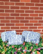 3 In 1 Quilted Cosmetic/Storage Bag- Blue and White Trees