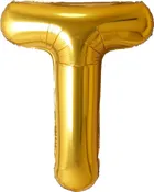 34" Foil Mylar Gold Letter 'T' Balloon