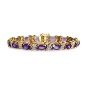 14k White Gold Amethyst & Diamond Bracelet