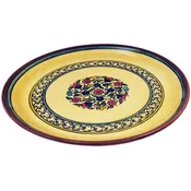 10.5″ Jerusalem Ceramic Floral Plate – Armenian Pottery – Earth Color – Hand Painted – Made in Israel