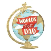 World's Best Dad Globe Balloon 23"
