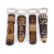 African Bone Bottle Opener, Tiki Mixed Design