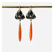 Black and Red Coral Earrings — DE VERA