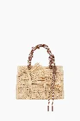 Ace Horse Raffia Box Bag in Blonde