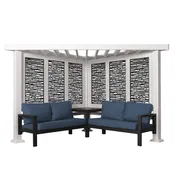 Backyard Discovery Ridgedale Traditional Pergola with Built-in Conversation Seating