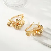 Ladies Creoles with artistic floral ornament Hapa Style