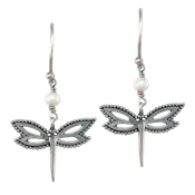 Beaded Edges Dragonfly Earrings