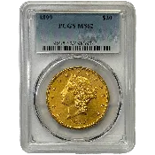 1899 $20 Liberty PCGS MS62