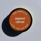 Sunset Citrus Soy Candle - 4 oz Gold Tin & Wood Wick