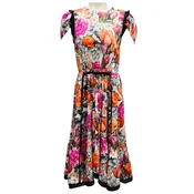3.1 Phillip Lim Rose Multi Floral Collage Soft Tulip Sleeve Dress with Ruching