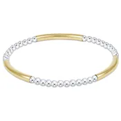 Bliss Bar Pattern Mixed Metal 3mm Bracelet