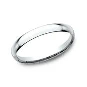 10k White Gold 2mm Comfort Fit Plain Wedding Band
